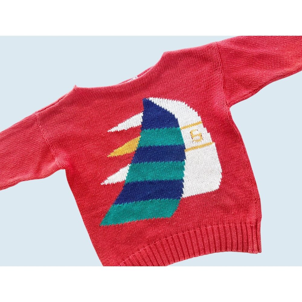 Vintage ROBERT SCOTT Ltd Sailboat Nautical Sweater 80s / 90s Size S